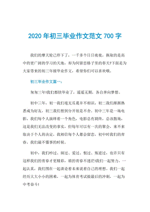 2020年初三毕业作文范文700字.doc