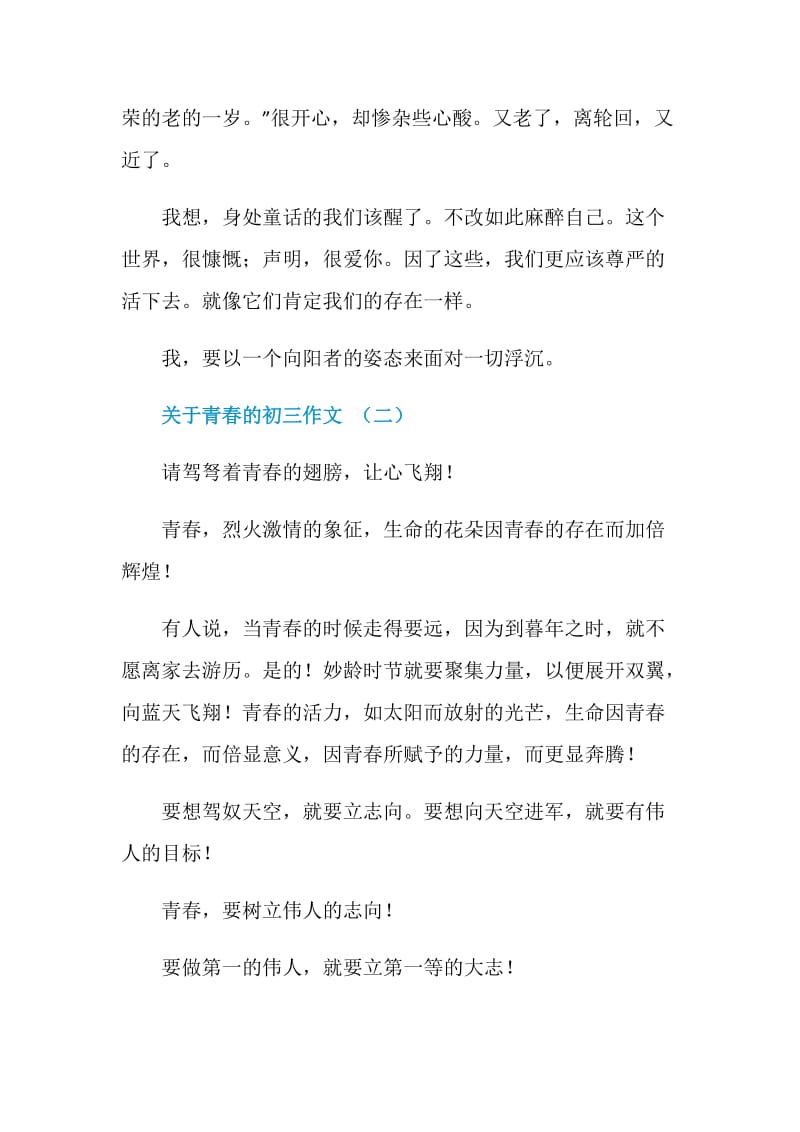 关于青春的初三作文2020.doc_第3页