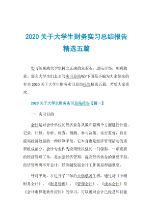 2020关于大学生财务实习总结报告精选五篇.doc