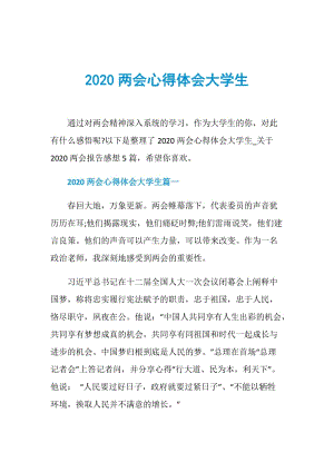 2020两会心得体会大学生.doc