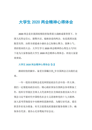 大学生2020两会精神心得体会.doc