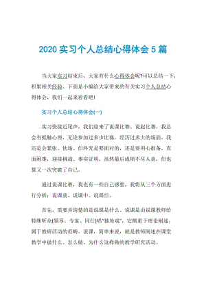 2020实习个人总结心得体会5篇.doc