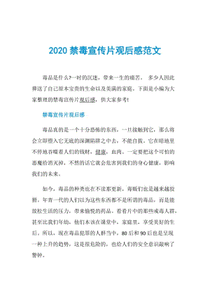 2020禁毒宣传片观后感范文.doc