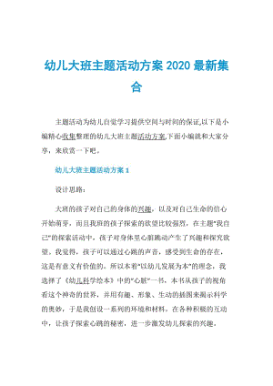 幼儿大班主题活动方案2020最新集合.doc