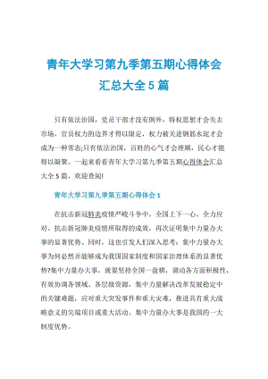 青年大学习第九季第五期心得体会汇总大全5篇.doc