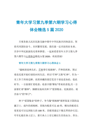 青年大学习第九季第六期学习心得体会精选5篇2020.doc