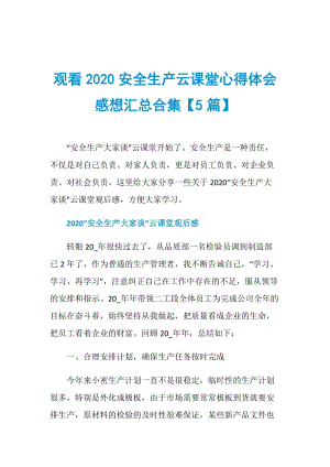 观看2020安全生产云课堂心得体会感想汇总合集【5篇】.doc