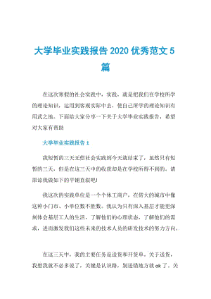 大学毕业实践报告2020优秀范文5篇.doc