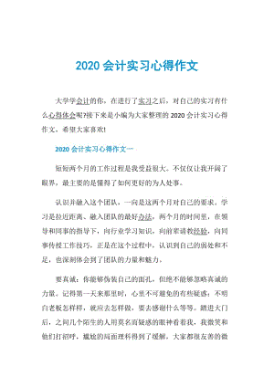 2020会计实习心得作文.doc