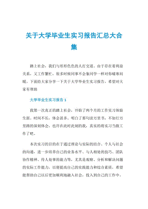 关于大学毕业生实习报告汇总大合集.doc