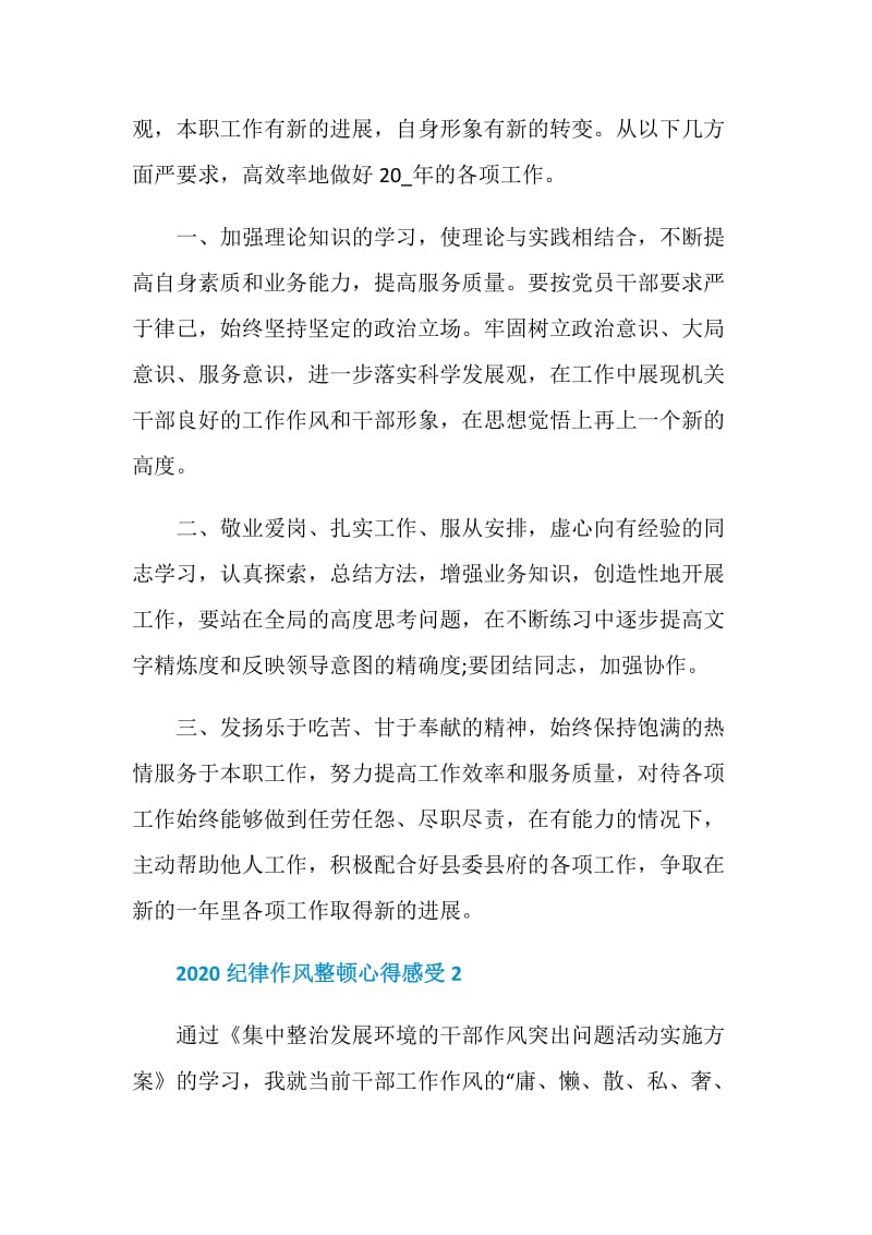 2020纪律作风整顿心得感受5篇汇总.doc_第3页