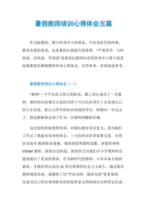 暑假教师培训心得体会五篇.doc