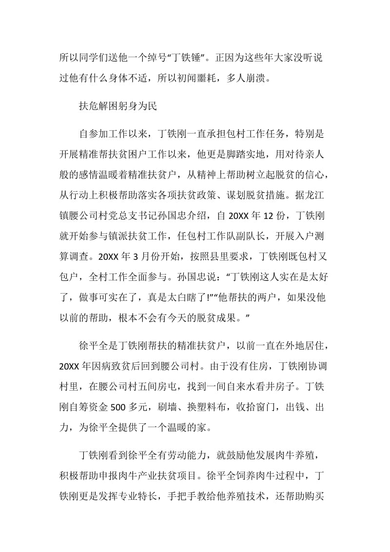 奋斗的荣光扶贫队长丁铁刚先进事迹个人心得感想5篇最新.doc_第3页