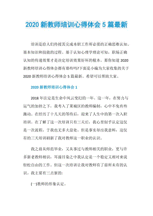 2020新教师培训心得体会5篇最新.doc