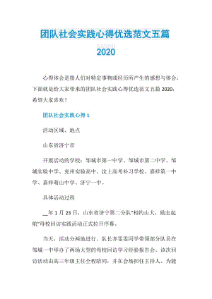 团队社会实践心得优选范文五篇2020.doc