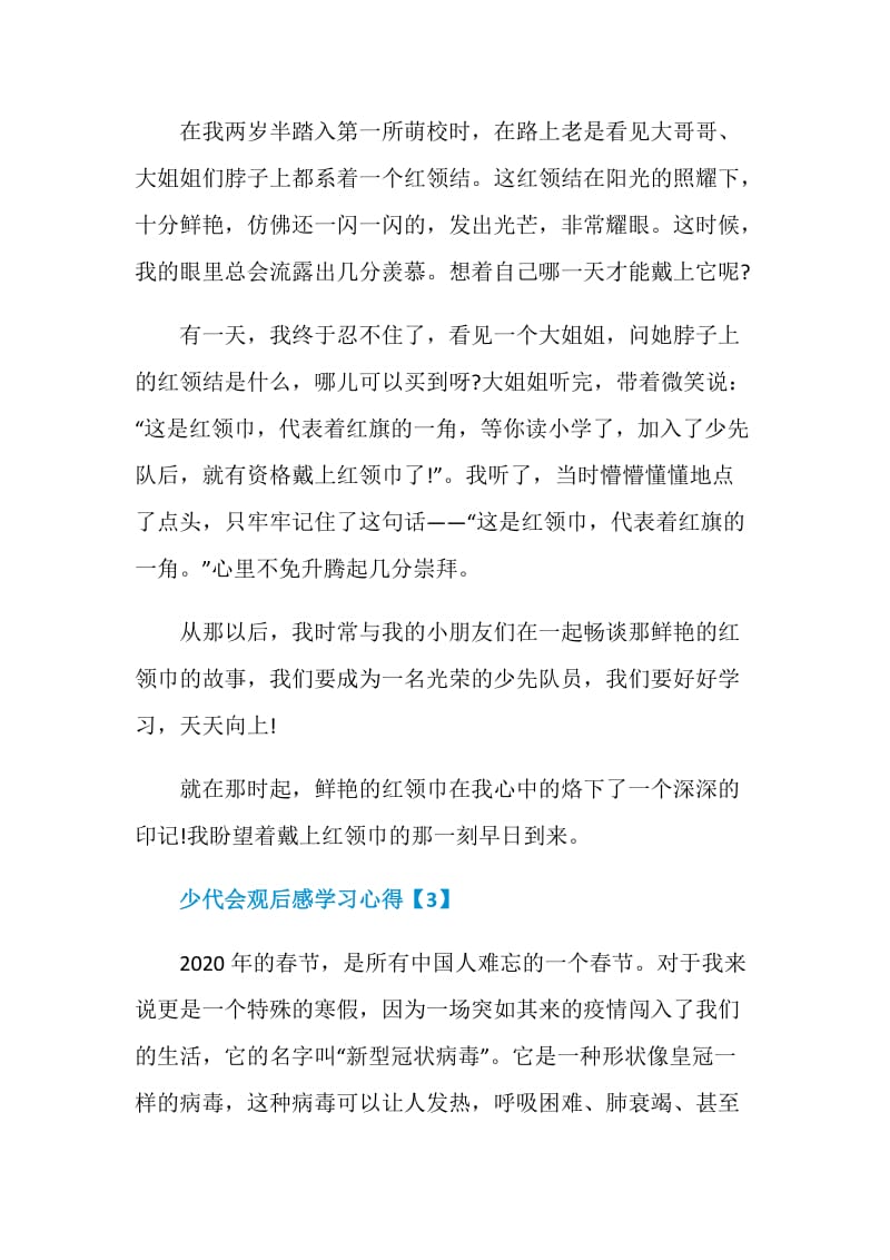 2020少代会观后感学习心得500字精选5篇.doc_第3页