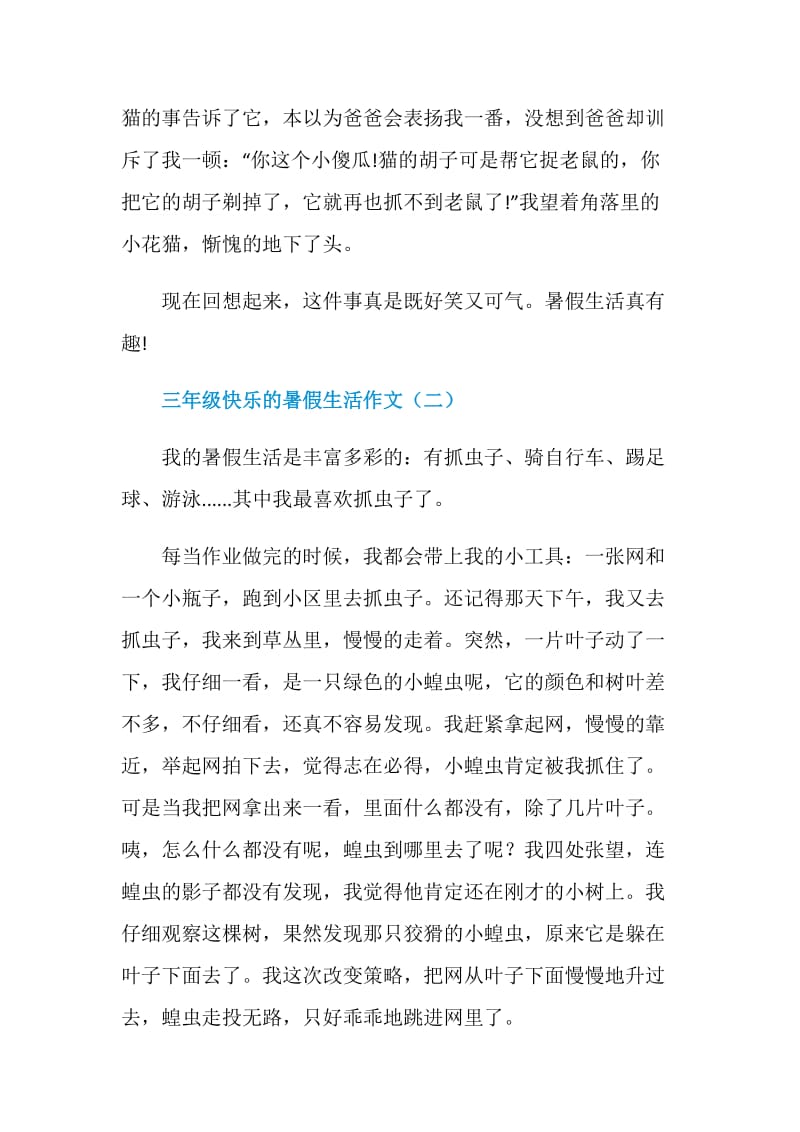 三年级快乐的暑假生活作文.doc_第2页