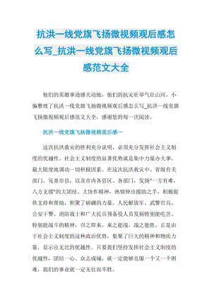 抗洪一线党旗飞扬微视频观后感怎么写_抗洪一线党旗飞扬微视频观后感范文大全.doc