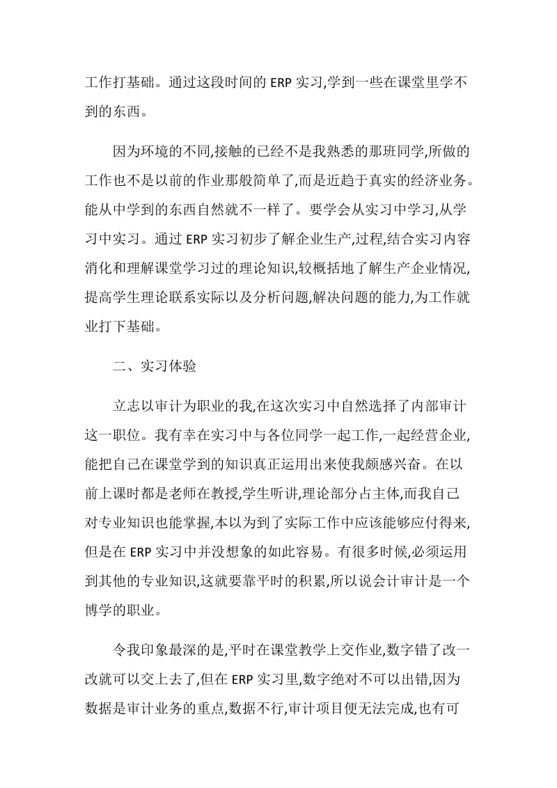 关于审计毕业生实习报告汇总大合集.doc_第2页