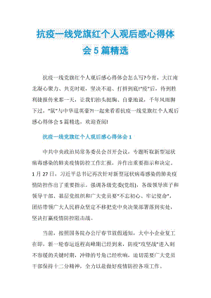 抗疫一线党旗红个人观后感心得体会5篇精选.doc