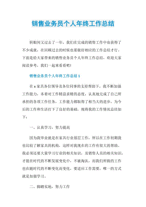 销售业务员个人年终工作总结.doc