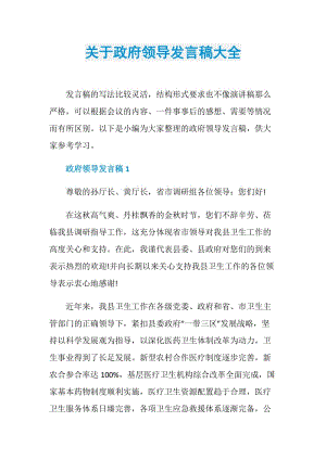 关于政府领导发言稿大全.doc