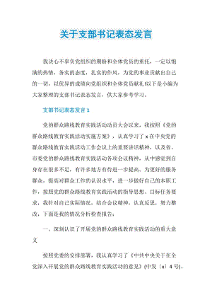 关于支部书记表态发言.doc