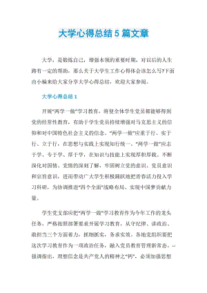 大学心得总结5篇文章.doc