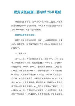 脱贫攻坚普查工作总结2020最新.doc