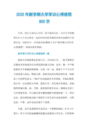 2020年新学期大学军训心得感想800字.doc