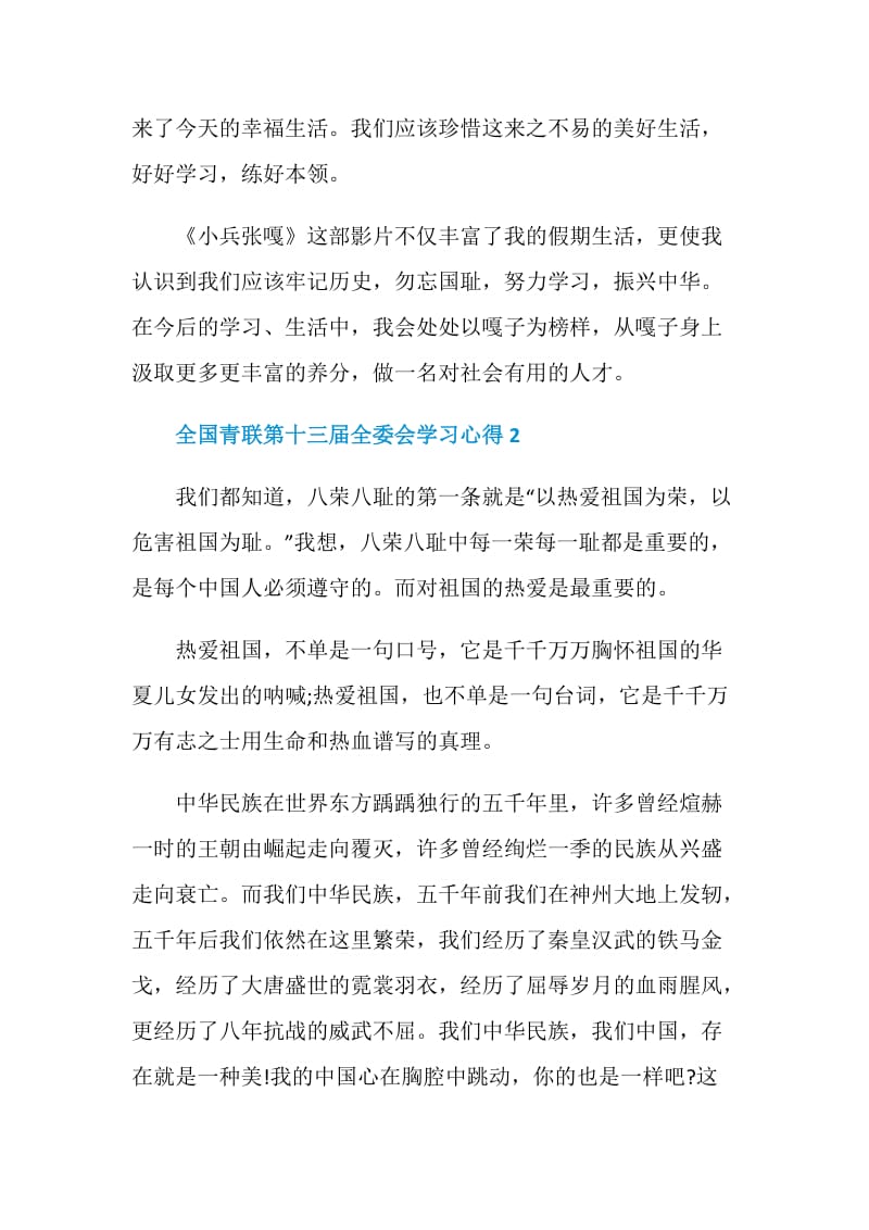 全国青联第十三届全委会学习心得范文大全【5篇】.doc_第3页