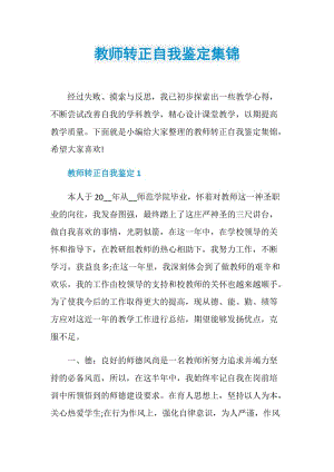 教师转正自我鉴定集锦.doc