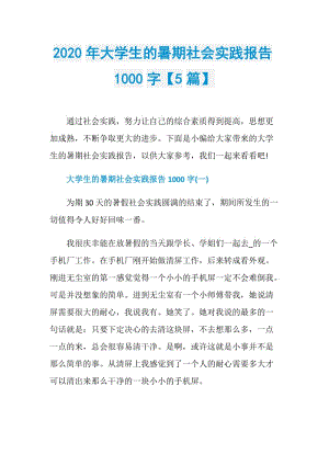 2020年大学生的暑期社会实践报告1000字【5篇】.doc