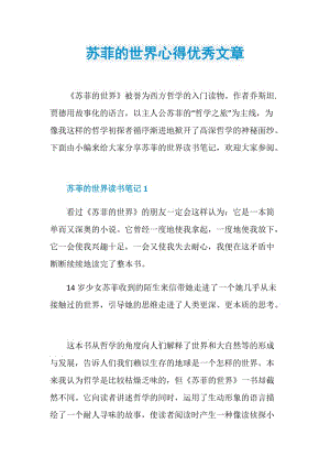 苏菲的世界心得优秀文章.doc