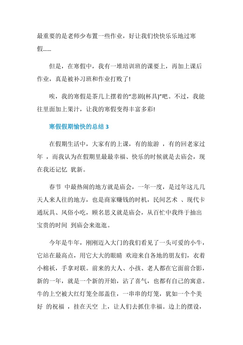 精选的寒假假期愉快的总结.doc_第3页