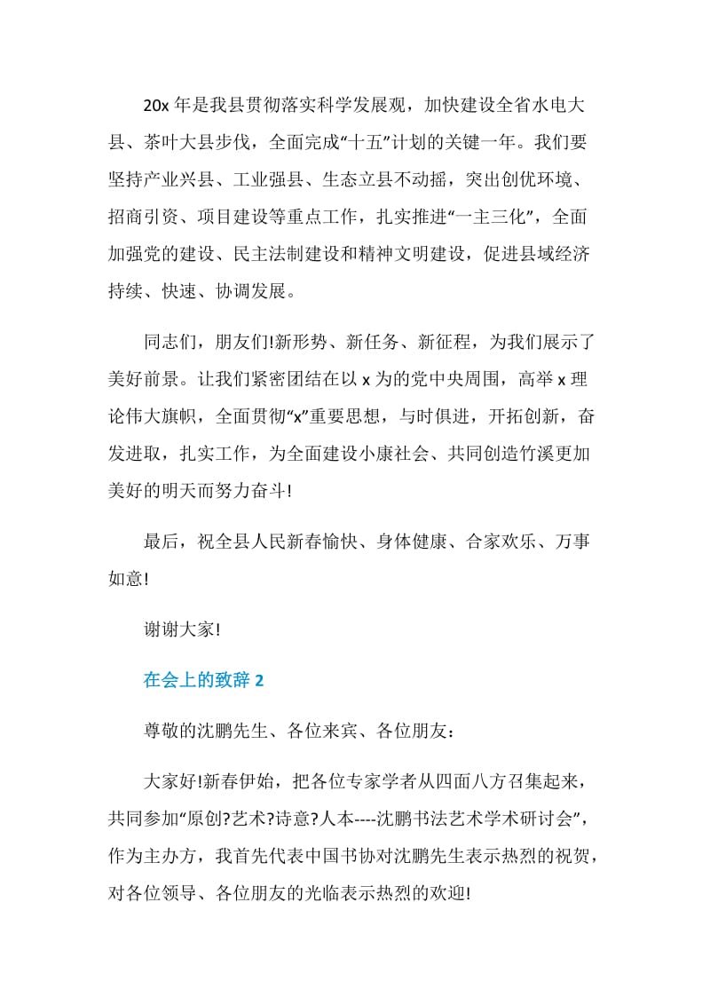 在会上的致辞汇总合集.doc_第2页