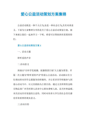 爱心公益活动策划方案集锦.doc