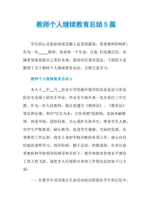 教师个人继续教育总结5篇.doc