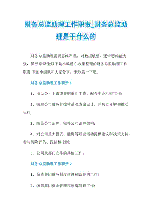 财务总监助理工作职责_财务总监助理是干什么的.doc