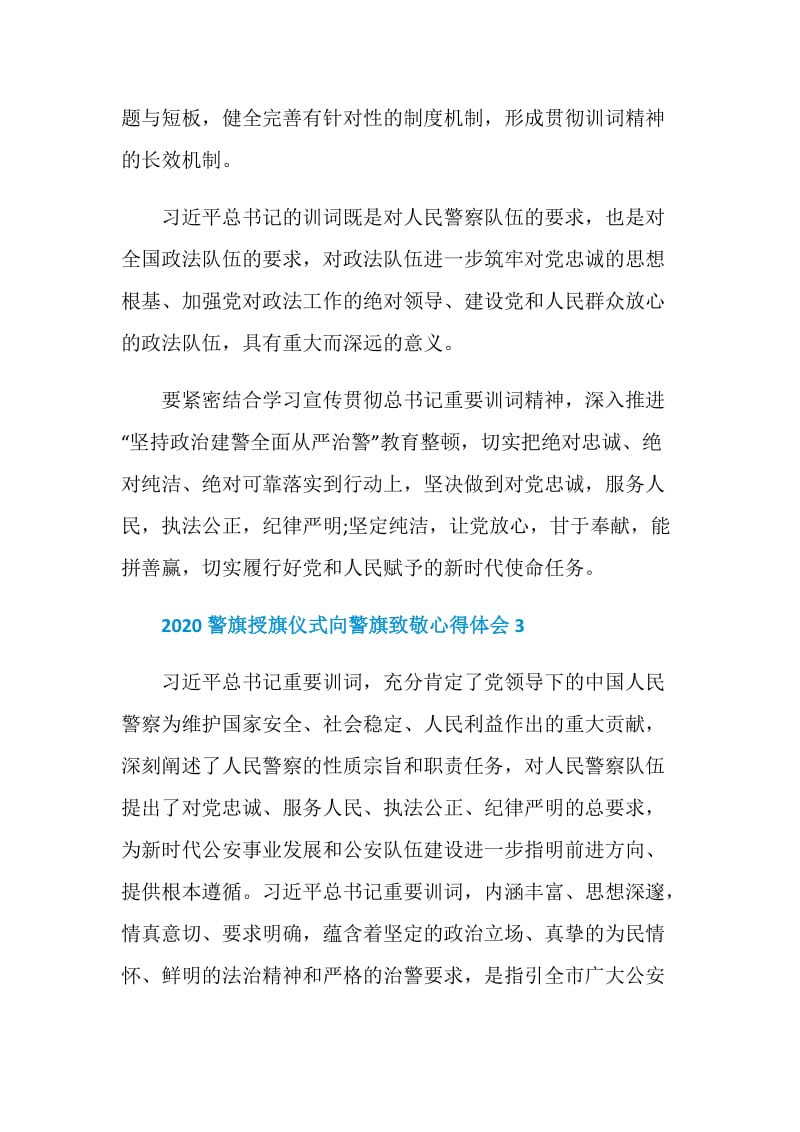 2020警旗授旗仪式向警旗致敬心得体会五篇.doc_第3页