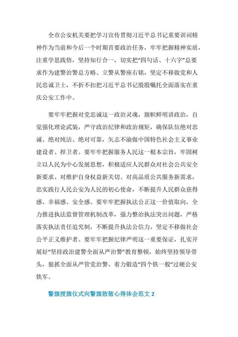 2020警旗授旗仪式向警旗致敬心得体会体会800字.doc_第2页