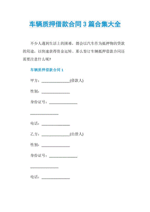 车辆质押借款合同3篇合集大全.doc