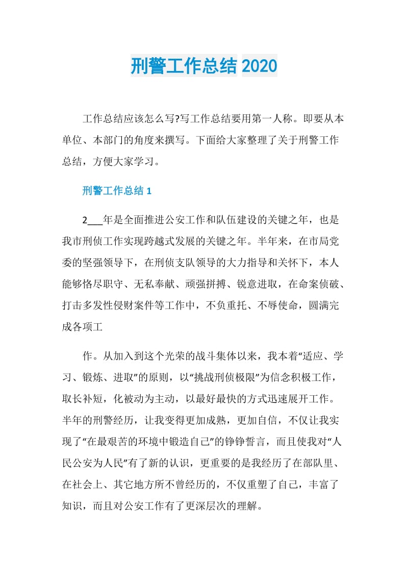 刑警工作总结2020.doc_第1页