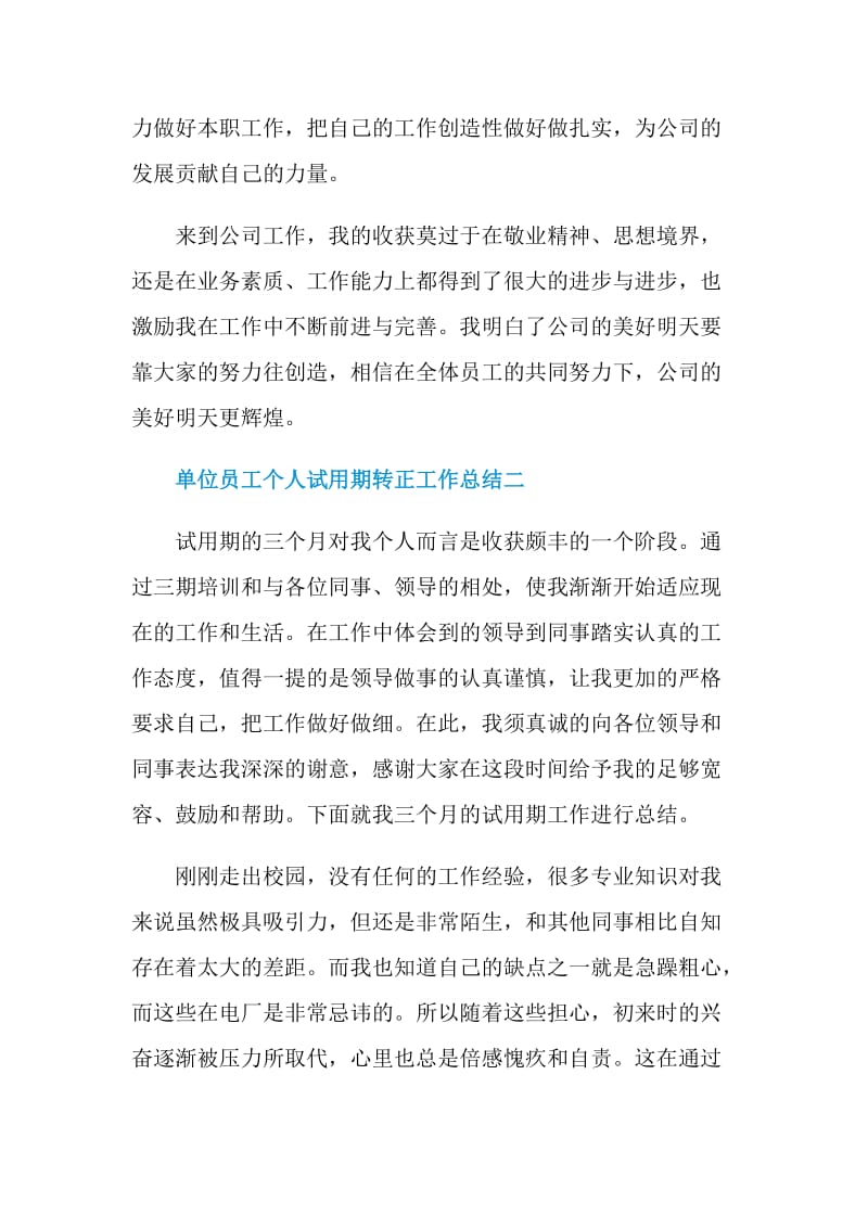 单位员工个人试用期转正工作总结五篇.doc_第3页