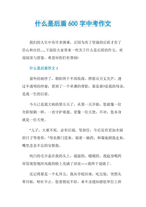 什么是后盾600字中考作文.doc