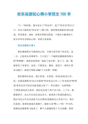 欢乐谷游玩心得小学范文700字.doc