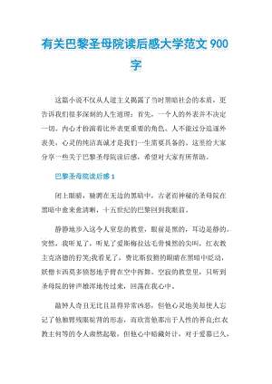 有关巴黎圣母院读后感大学范文900字.doc