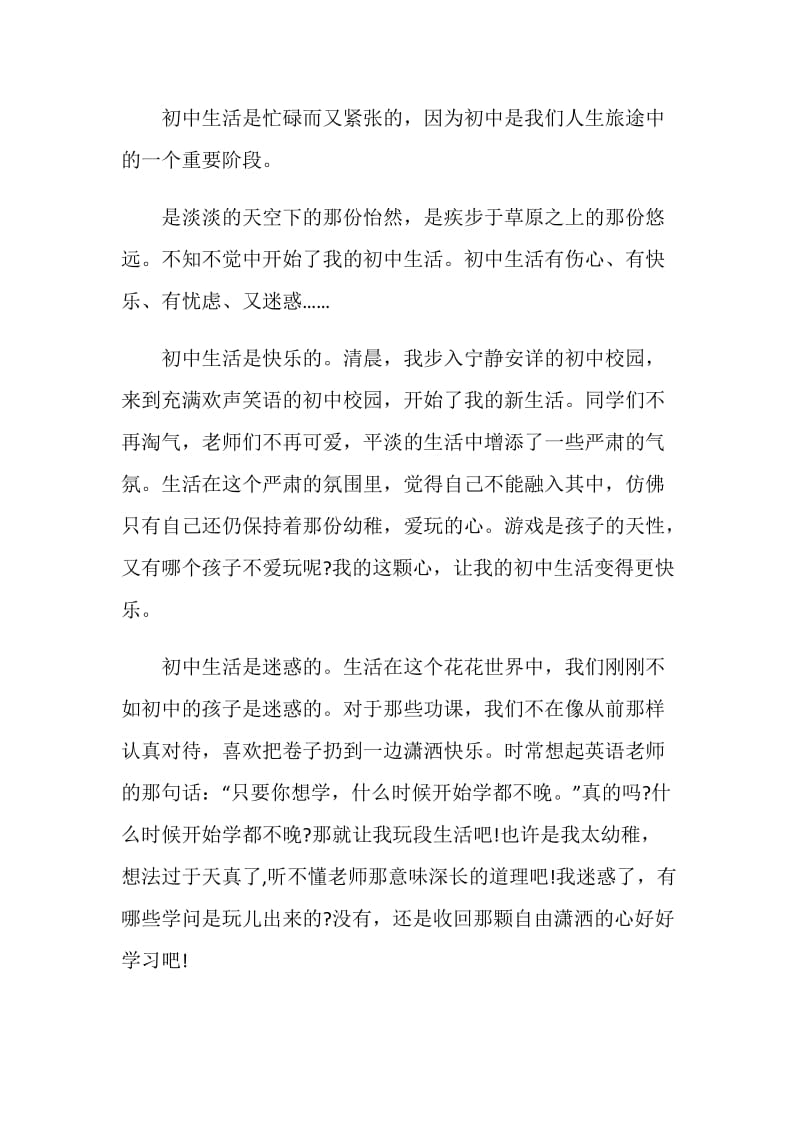 快乐的初中生活九年级作文700字.doc_第3页