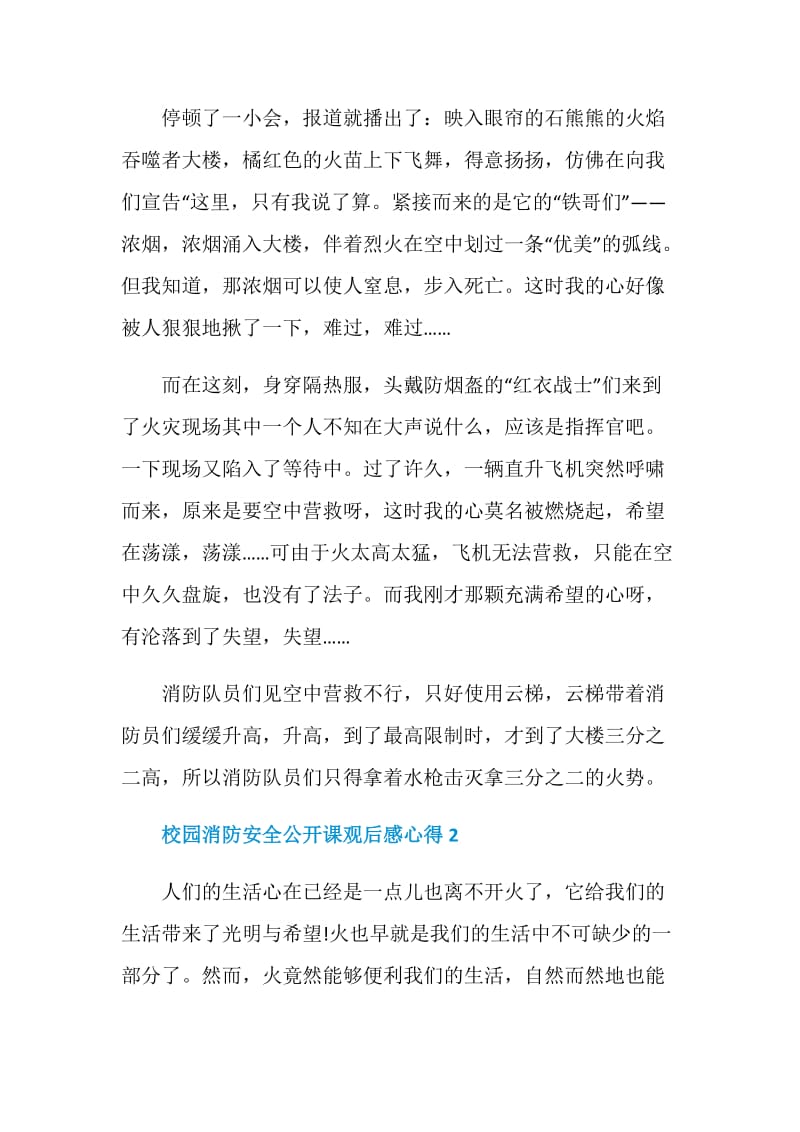 校园消防安全公开课观后感心得体会范文5篇.doc_第2页