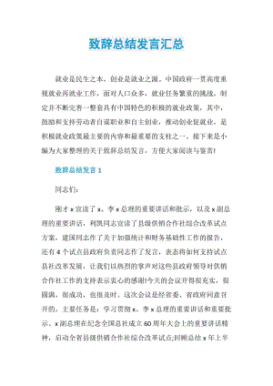 致辞总结发言汇总.doc